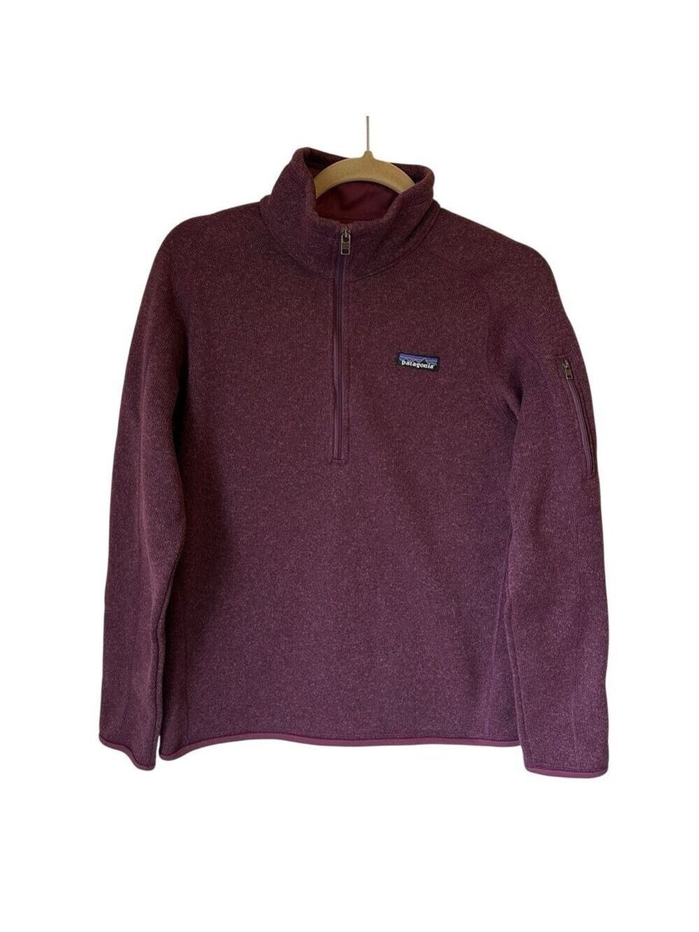 Patagonia Woman Medium Maroon Purple 1/4 Zip Better Long Sleeve Pullover Sweater